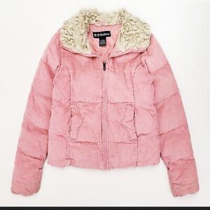 BB Dakota Pink Jacket with Cream Fur Collar